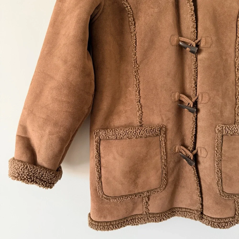 L.L. Bean Women's Brown Fleece Toggle Jacket